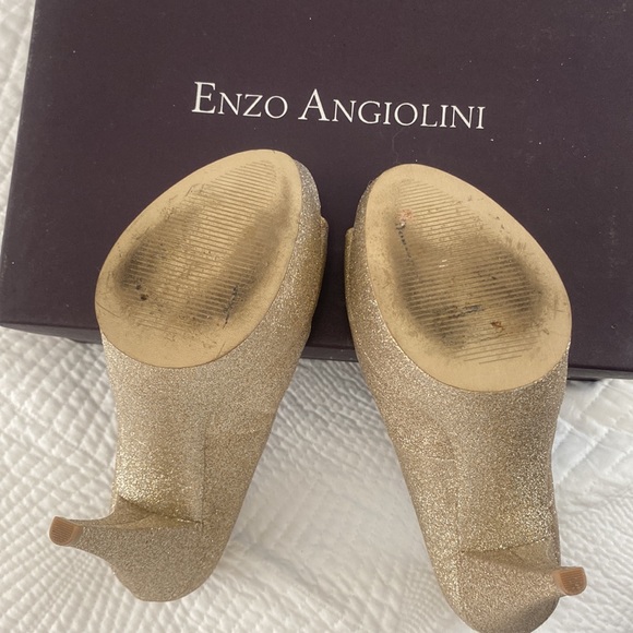 Enzo Angiolini Champagne Gold Sparkle High Heels Size 7.5 - Picture 5 of 5